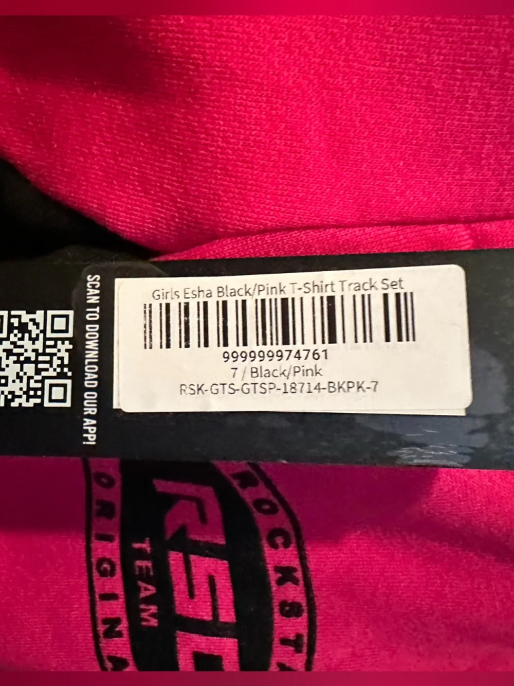Rockstar Original Girls Esha Black/Pink Flame Track Pants Size 7 - Picture 7 of 8